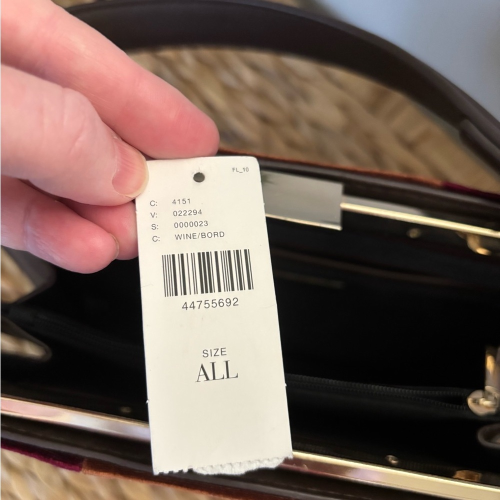 Anthropologie Tri-Color Velvet Handbag - Picture 3 of 9